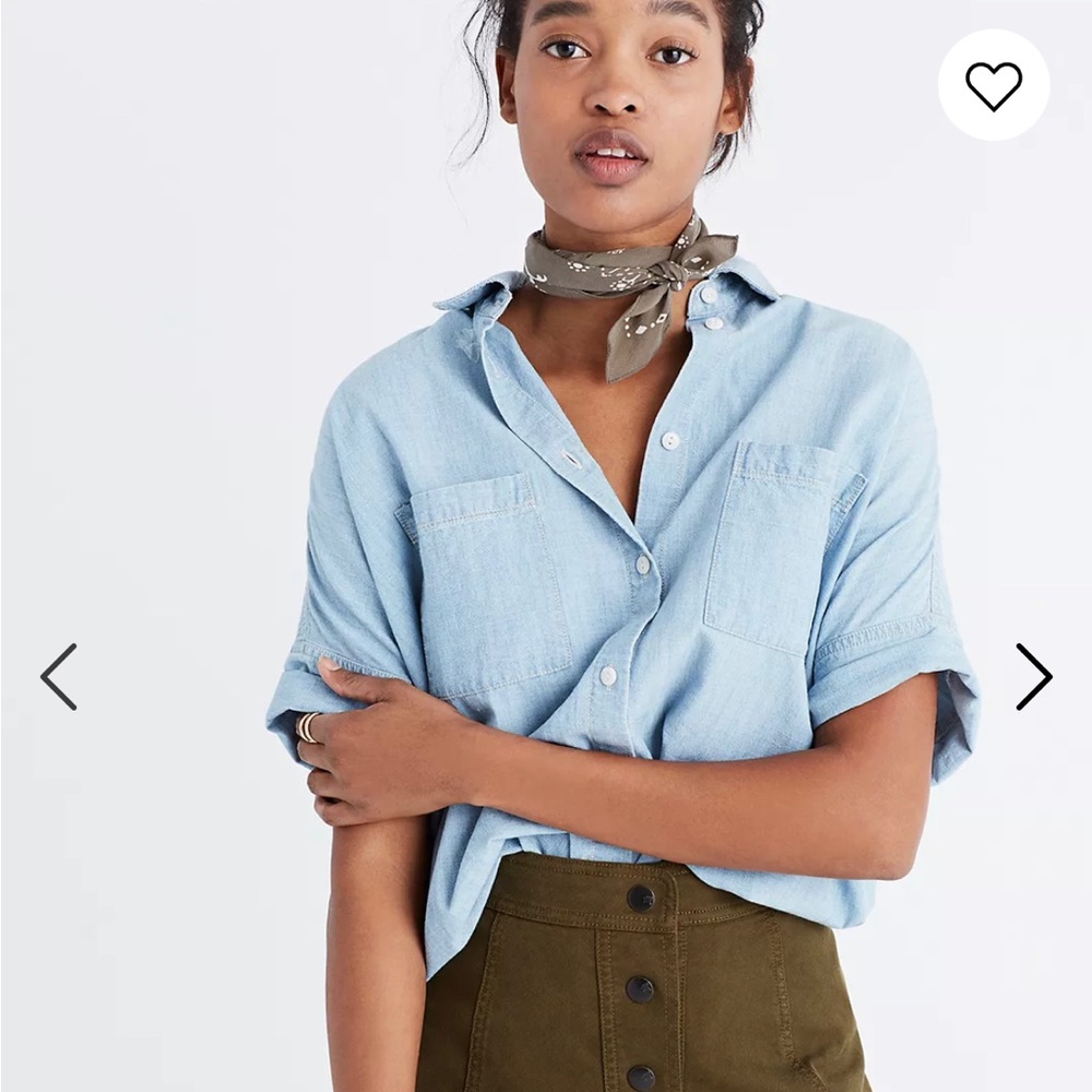 Madewell Chambray Courier Shirt in Buckley Wash in Medium